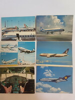 Set of 6 retro airplane postcards. 18.