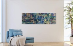 Unique abstract painting 40 x120cm