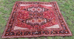 Old carpet wall protector, tapestry, bedspread or carpet 142 x 142 cm.