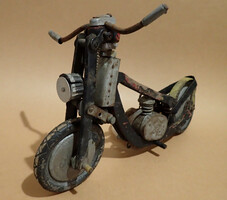 For collectors! Very old antique vintage handmade wooden metal motorcycle vehicle model mockup