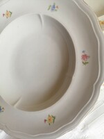 Zsolnay leveses szórt virágos tányér párban