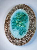Beautiful, vivid turquoise blue (probably Villeroy & Boch) oval majolica bowl 21.5 cm