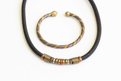 Traditional African tribal jewelry - necklace and Senegalese bracelet - ethno ethno tribal boho folk