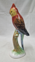 Bodrogkeresztúr large hand-painted ceramic parrot in perfect condition 25 cm.