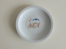 Retro Bavarian porcelain children's plate flat plate bicycle balloon parasol pattern