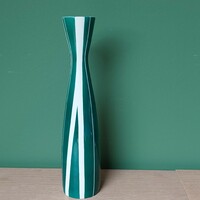 Ritka gyűjtői retro zöld csíkos váza  Unterweissbach porcelán