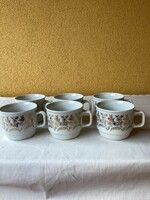 Six Zsolnay porcelain mugs with a rare pattern.