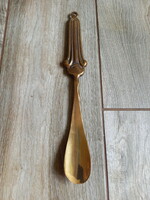 Massive old bronze shoe spoon (26.5x3.8 cm)
