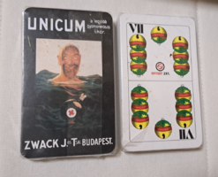 Magyar kártya, bontatlan. Unicum hátlappal