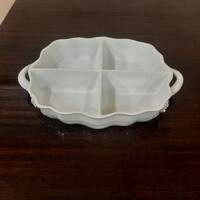 White Herend porcelain divided serving bowl