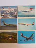 Set of 6 retro airplane postcards. 22.