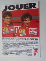 D203311 Forma 1 -  FERRARI - Alain Prost / Jean Alesi -  1991  reklám képeslapon