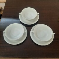 Fehér Herendi porcelán leveses csésze + alj