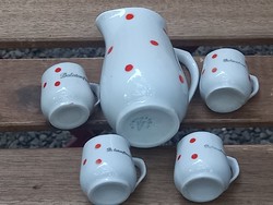 Retro Hollóházi gyerek játék korsó készlet nosztalgia Balatonfüred felirattal