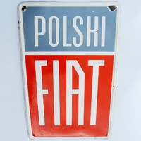 Enamel plaque with fiat logo