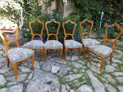 6 Biedermeier louis philippe style antique chairs, castle decoration