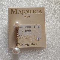 1db Eredeti Majorica gyöngy aranyozott ezüst fülbevaló medálnak
