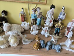 Kiárusítás! Akció!  Porcelán szobor, elefánt,sirály  csipkeruhás nő, fiú pár, hattyú dísz eladó!