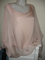 100% Silk blouse, tunic, pale pink
