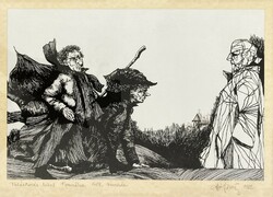 Magyar művész, 1982 - jelzett kvalitásos tus grafika, 30x37 cm