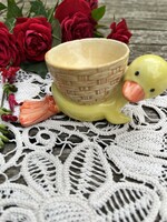 RUSS Aranyos porcelán kiskacsa kosaras tojástartóval﻿