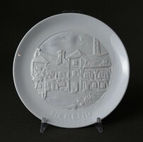 1R423 old Herend biscuit 3d translucent decorative plate 18.5 Cm