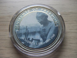 10 Dollár  Ghandi Élete ( 1869 - 1948 )  Libéria  2001 Zárt kapszulában