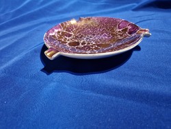 Gyönyörű lila színű luszter mázas Hollóházi hamutál