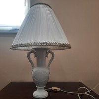 Large white Herend porcelain lamp with shade 68 cm