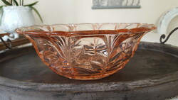 Old pink glass centerpiece, offering bowl