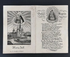 Old farewell image, prayer card - salve regina - maria zell