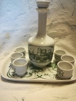 Alföldi porcelain brandy set, with mouse inscription