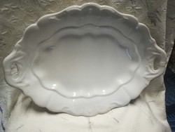 Fehér, indamintás porcelán sültes tál