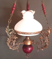 Huge antique copper figural chandelier lamp negotiable design