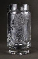 1R441 Szamárkóró díszes csiszoltüveg váza 16 cm