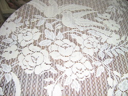 Beautiful vintage style bird floral ecru curtain