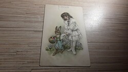 Antik Húsvéti dombornyomott Üdvözlő képeslap.