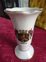 Német porcelán mini váza, címeres, magassága 9,5 cm. Vanneki!