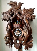 Large carved musical cuckoo clock