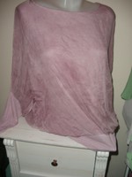 100% selyem felső lilás-rózsaszín