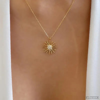 + Video! Cute sun pendant necklace made of medical steel.