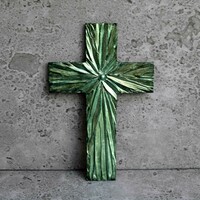 Pilipart, green pretender craft wall-hanging cross, 18x12 cm