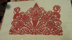 50 X 35 cm, embroidered, home-woven linen pillowcase. Not a modern piece, in usable condition.