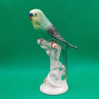Retro zöld Iparművészeti kerámia papagáj