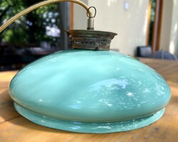 Antique German green glass copper ceiling lamp, 