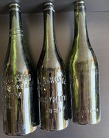 Feliratos régi  ritka sörös üvegek.