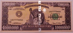1 million dollars fantasy money with a unique serial number, in a sophisticated design