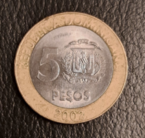 1997. Dominika 5 Peso bimetál (1645)