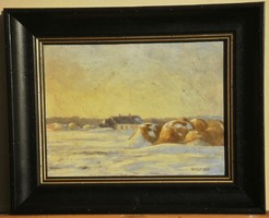 Piller Sándor,  1929 : Tél a tanyán