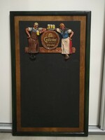 Old, 3D, wooden advertisement with Gösser logo, writing board. 80*2*50 cm
